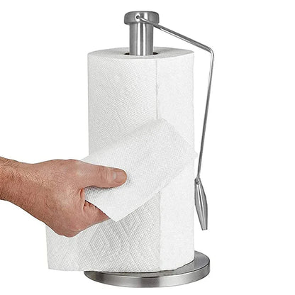 1 PC Paper Towel Holder, Stainless Steel Standing Paper Towel Organizer Roll Dispenser for Kitchen Countertop Home Dining Table