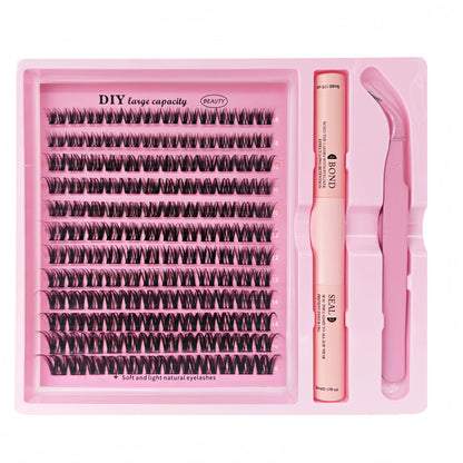 DIY Lashes Extension Kit Lash Bond and Seal Remover Eyelashes 200 PCS Clusters Makeup Tools for Gluing Lashes Gluing Glue RELUX.STORE