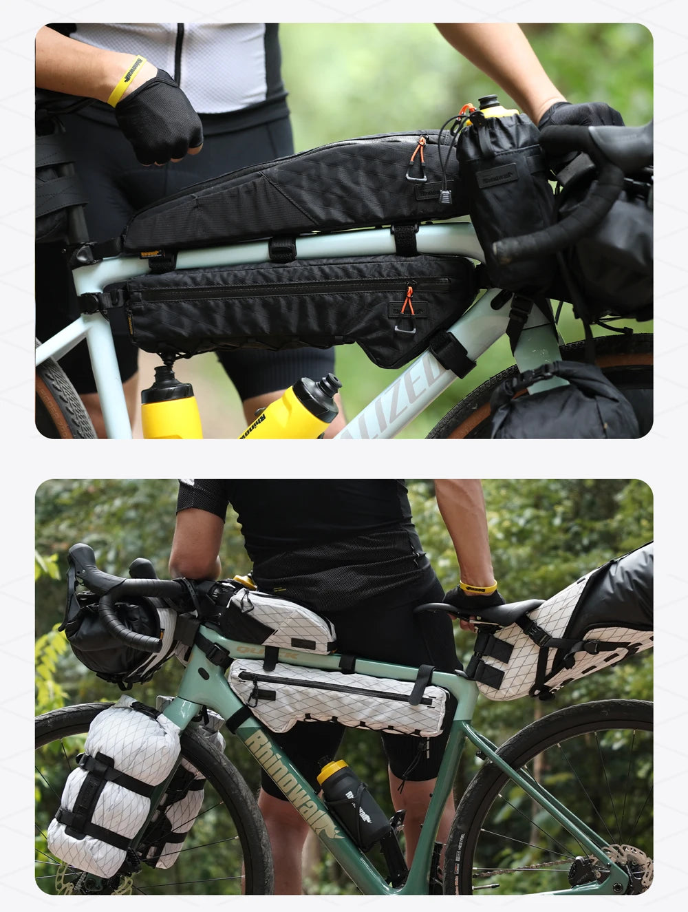 Rhinowalk Bike Frame Bag Water-Resistant Bicycle Triangular Crossbeam Bag For Mtb&Road Gravel Bike With Frame Lengths Over 17 In