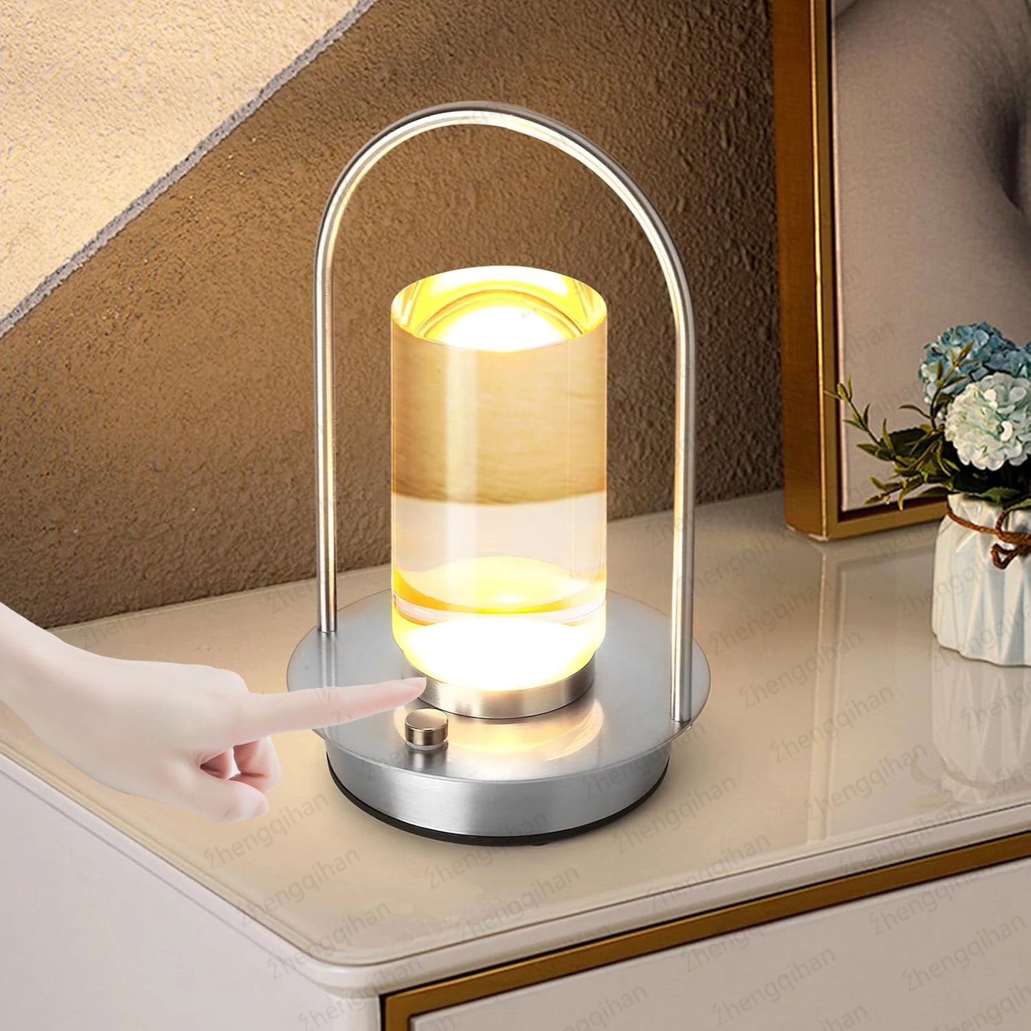 Table Lamp LED Touch Sensor Desktop Night Light Rechargeable Wireless Reading Lamp for Restaurant Hotel Bar Bedroom Decor Light