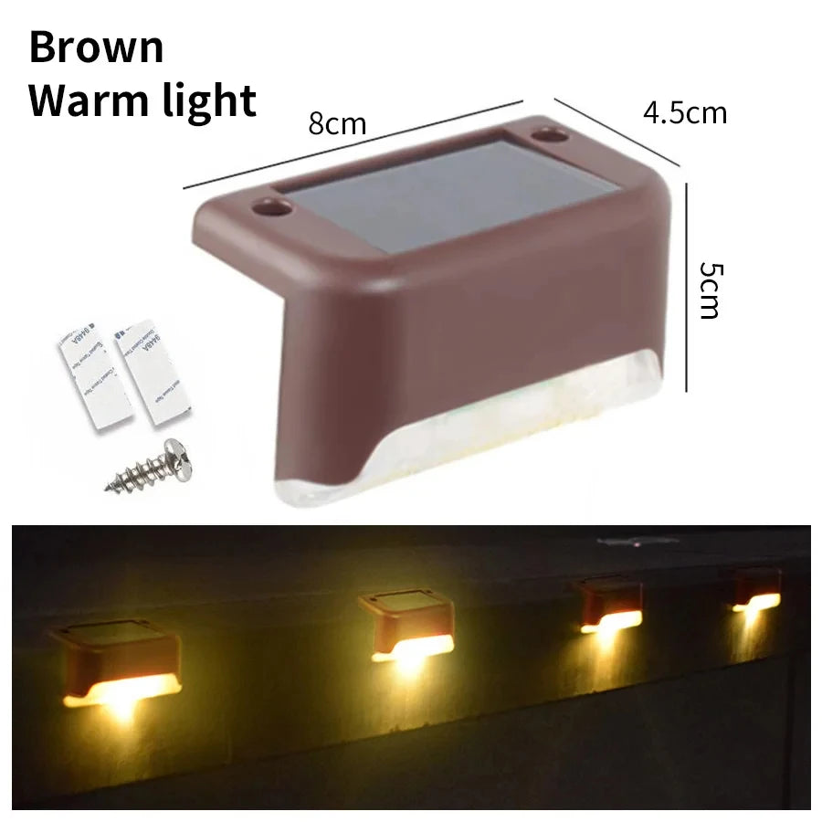 1-8 Pack Led Solar Step Lights Outdoor Fence Garden Lamp for Stairs Yard Patio Pathway Deck 3 Colors Waterproof RGB Sunlight RELUX.STORE