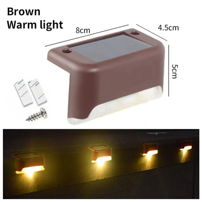 1-8 Pack Led Solar Step Lights Outdoor Fence Garden Lamp for Stairs Yard Patio Pathway Deck 3 Colors Waterproof RGB Sunlight RELUX.STORE