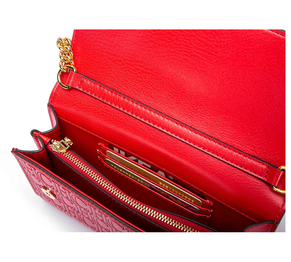 CHCH Women's Shoulder Bag New Magnetic Flip Chain Bag Brown Small Square Bag Wallet RELUX.STORE