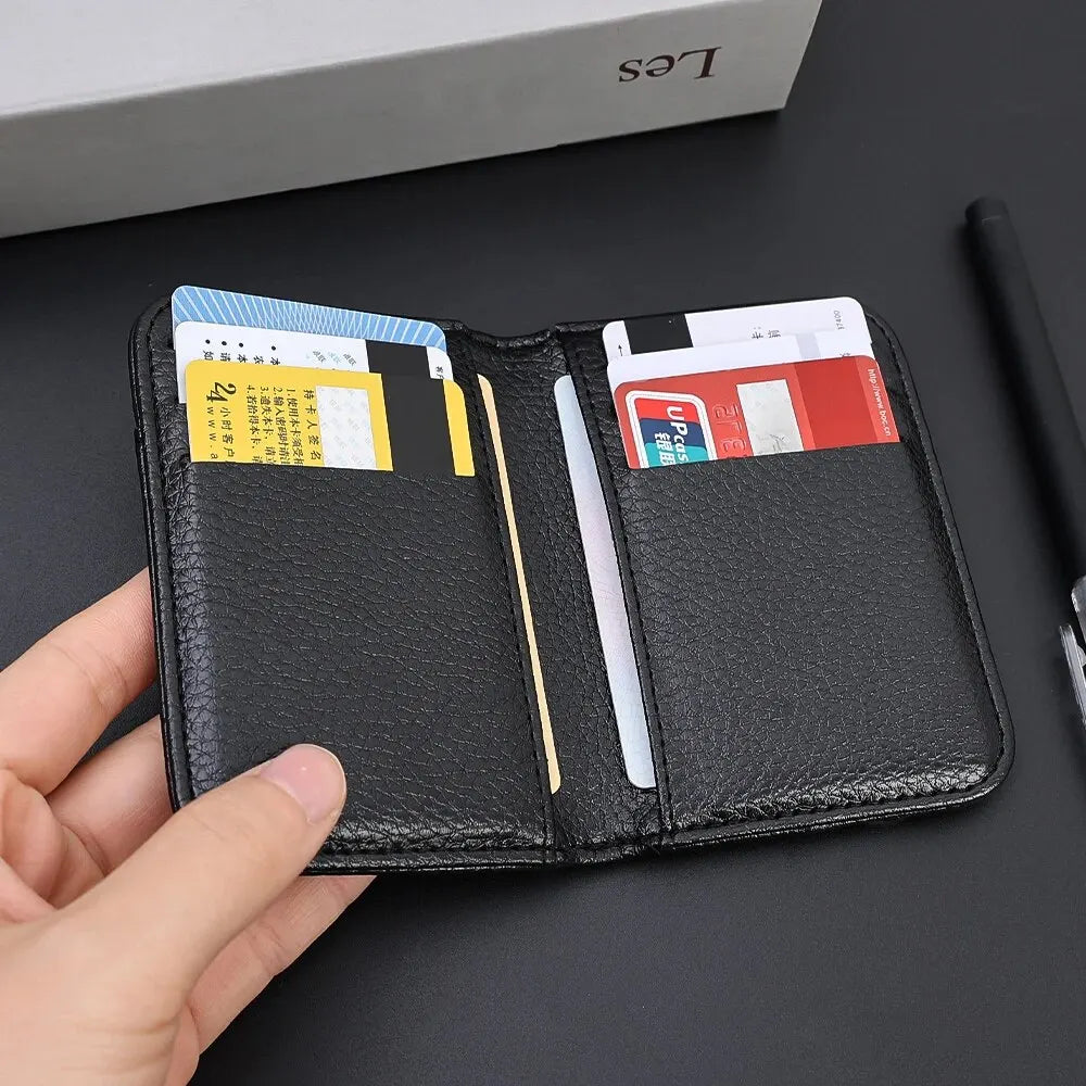Portable Super Slim Soft Wallet for Men PU Leather Mini ID Credit Card Wallet Purse Card Holders Wallet Thin Small Short Wallets RELUX.STORE