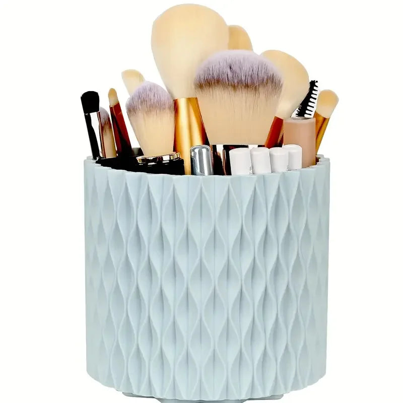 360° Rotating 5 Slot Makeup Brushes Holder Organizer Multi-Functional Desk Storage Cosmetics Storage for Vanity Desktop Bathroom RELUX.STORE
