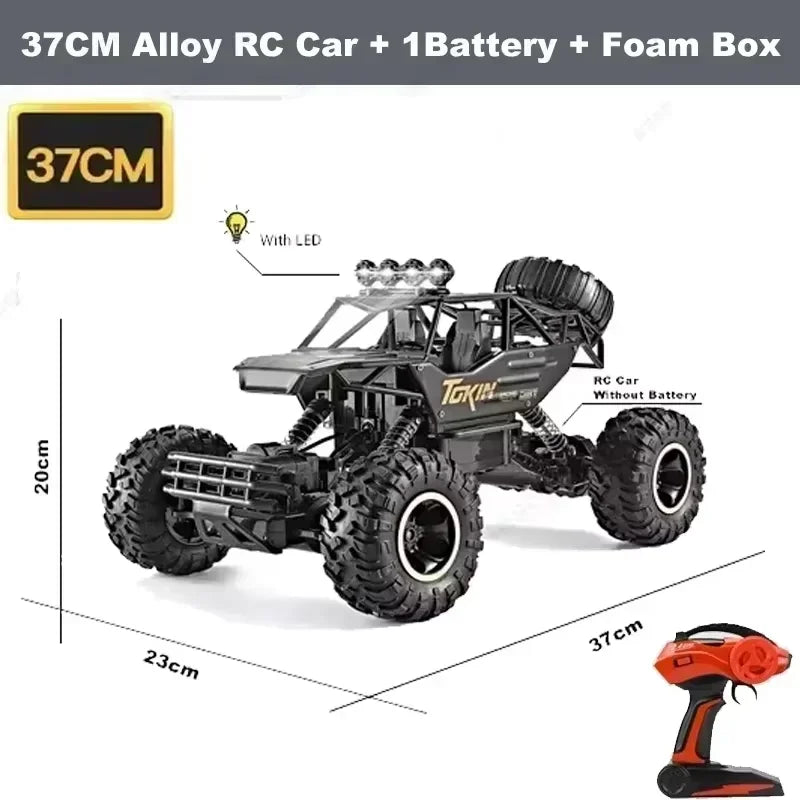 RC Cars Remote Control Car 1:12/16 Off Road Truck Metal Shell LED Headlights Offroad Monster RC Trucks 4WD All Terrain Toys Kids