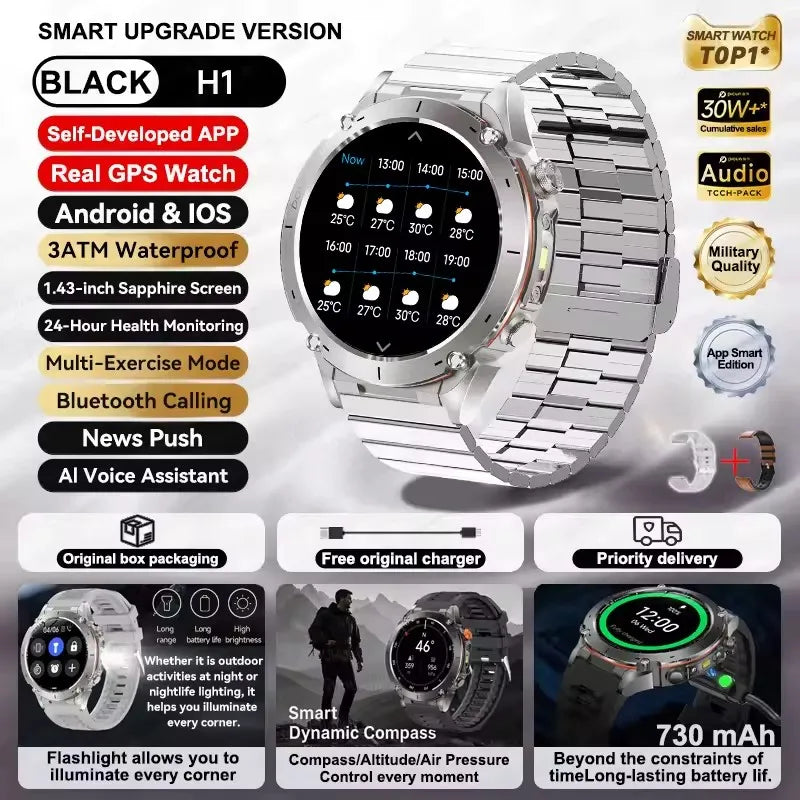 2025 New For Xiaomi IOS Ultra GPS Smart Watch 10ATM Waterproof Built-in Dual-band GNSS Compass Military Sport Men SWIM Bracelet