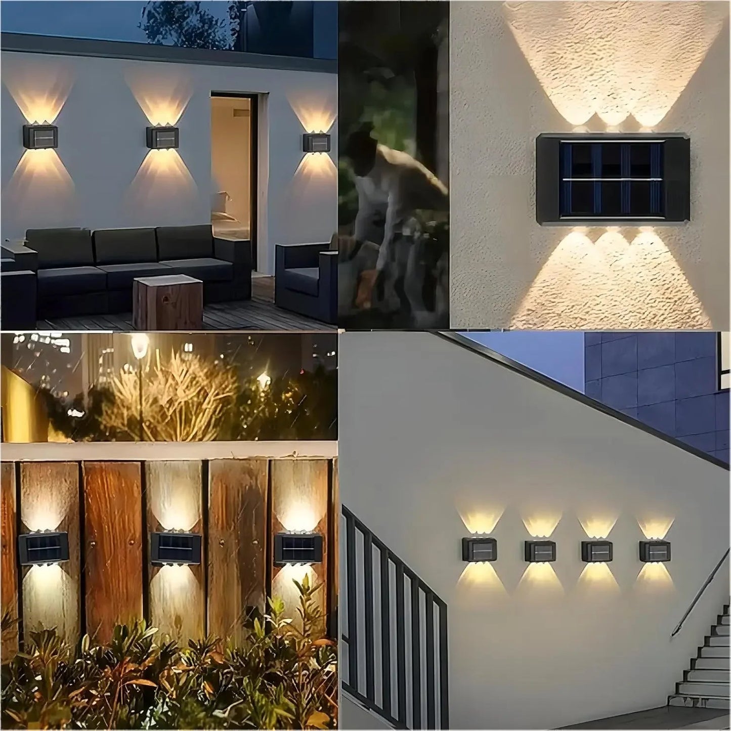 Solar LED Light, Outdoor Waterproof Wall Lamp, Dusk to Dawn Fence Lighting for Summer Garden Yard Porch Walkway Camping Home Dec RELUX.STORE