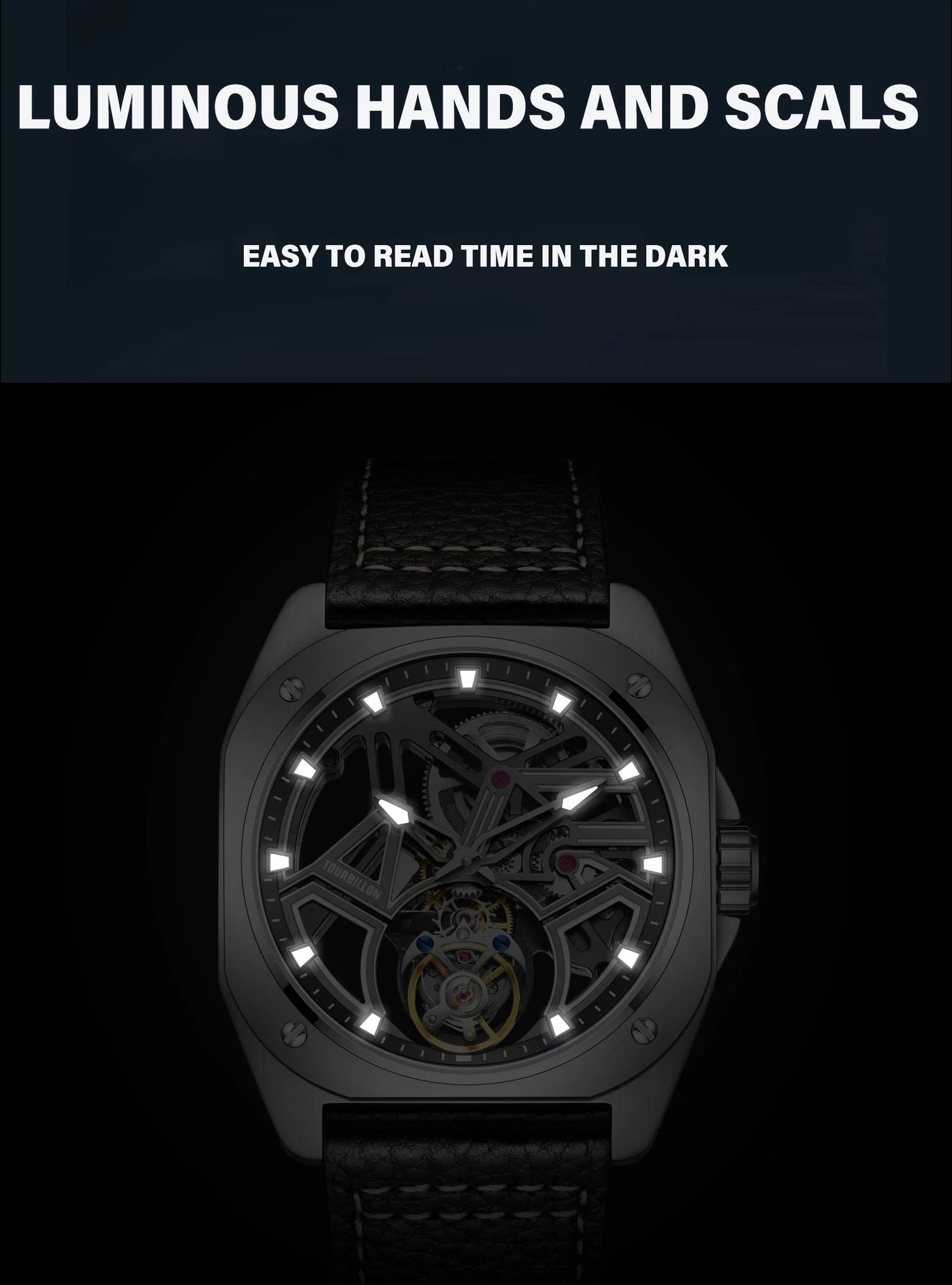 AESOP Tourbillon Watches For Men Mechanical Fashion Watch Waterproof Skeleton Tourbillon Movement Sapphire Mirror Official Store