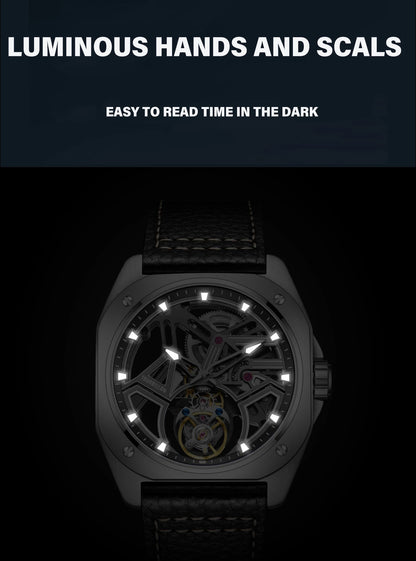 AESOP Tourbillon Watches For Men Mechanical Fashion Watch Waterproof Skeleton Tourbillon Movement Sapphire Mirror Official Store