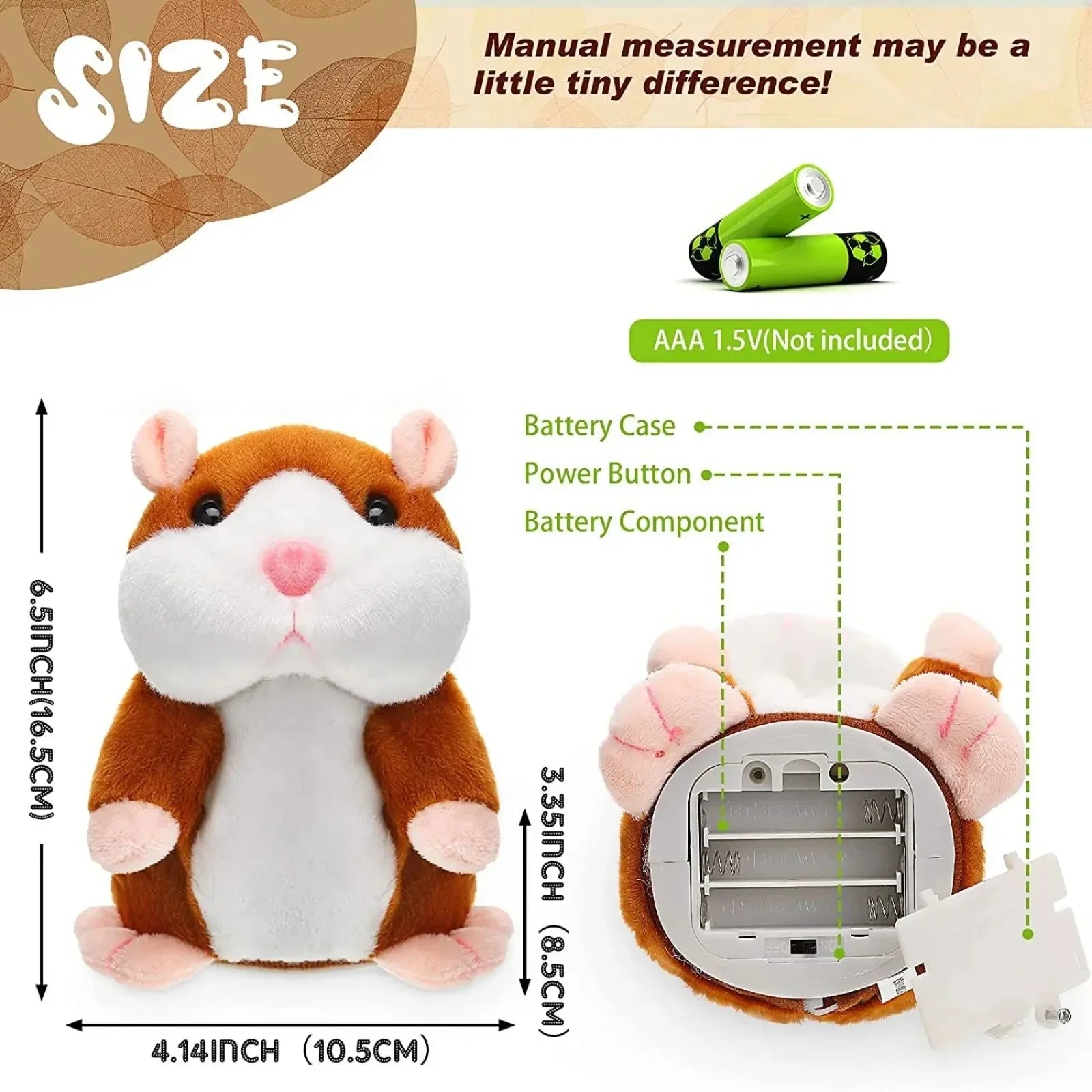 Learn To Imitate Talking Little Hamster Animal Plush Funny Toy Talking Nod Hamster Doll Soothing Crying Baby Toy Kids Gift - RELUX.STORE