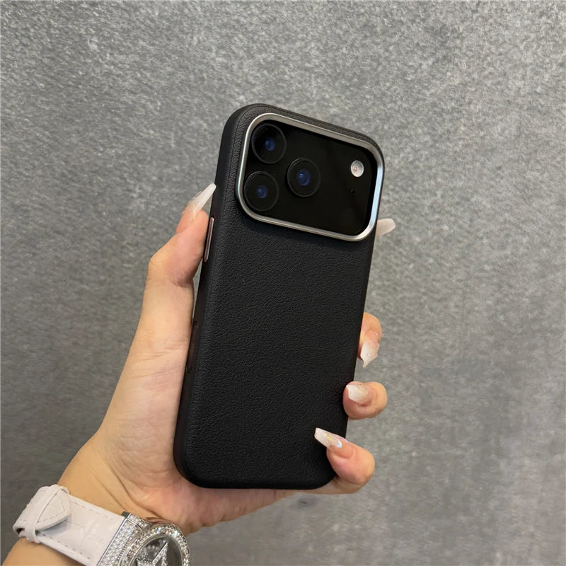 Luxury Solid Color PU Leather Magsafe Case For iPhone 17 Air 17Pro 17Pro Max Active Touch Camera Button Lens Protection Cover RELUX.STORE