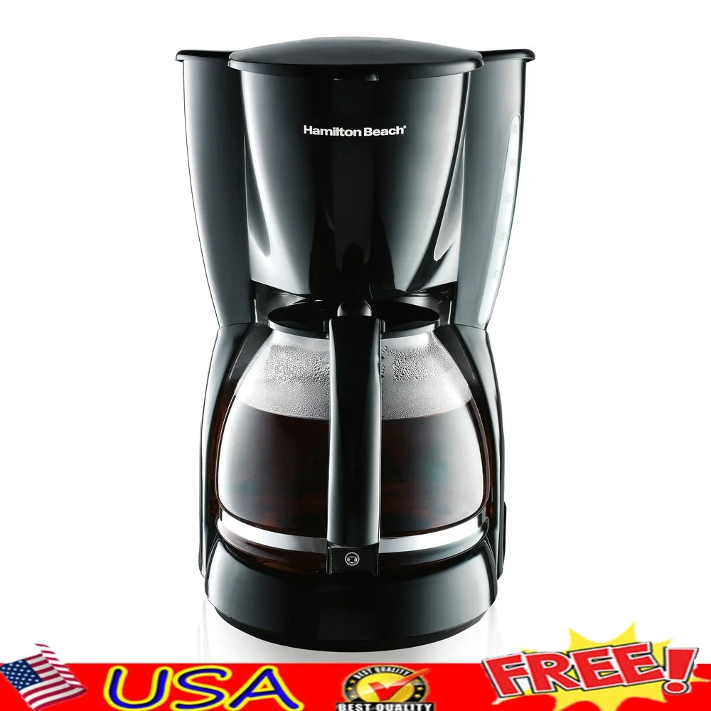 12 Cup Coffee Maker Automatic Shut-Off Water Level Indicator Easy Brew Programmable Coffee Machine Kitchen Appliance