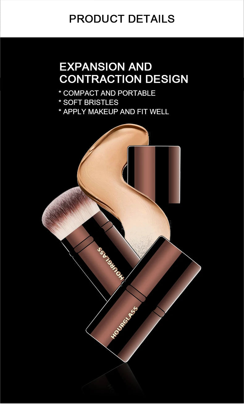 Hourglass Makeup Brush- No.22 Retractable Blush Brush Soft and Skin-friendly Fiber Hair Fashion Design Single Face Brush RELUX.STORE