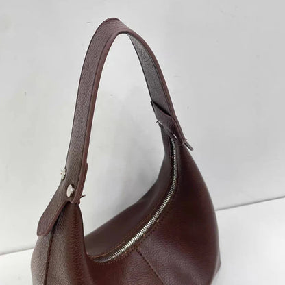 Women Simple Shoulder Purse PU Leather Soft Hobo Bags Solid Color Casual Armpit Handbag Girls Outdoor Daily Bag RELUX.STORE