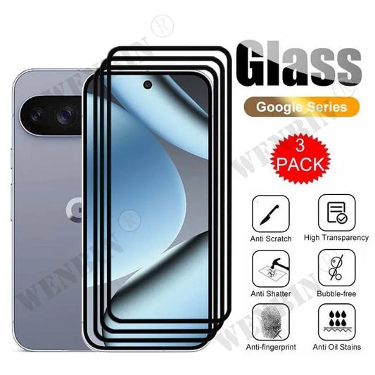 3 Pcs Tempered Glass For Google Pixel 10 Pro XL Screen Protector On Google Pixel 9 8 Pro Protective Cover Glass