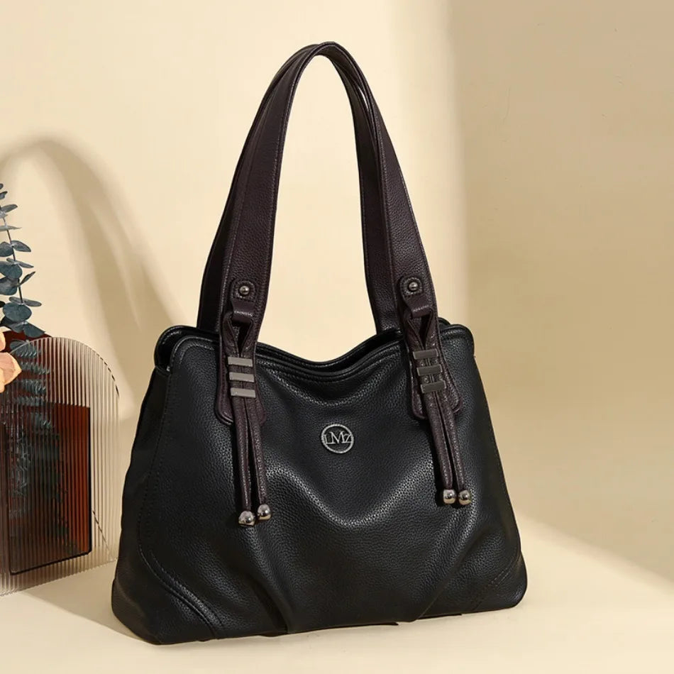 High Quality Soft Leather Handbags for Women Vintage Shoulder Tote Bag Luxury Designer Ladies Large Capacity Top-Handle Bags Sac RELUX.STORE