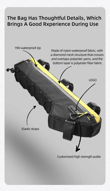 Rhinowalk Bike Frame Bag Water-Resistant Bicycle Triangular Crossbeam Bag For Mtb&Road Gravel Bike With Frame Lengths Over 17 In