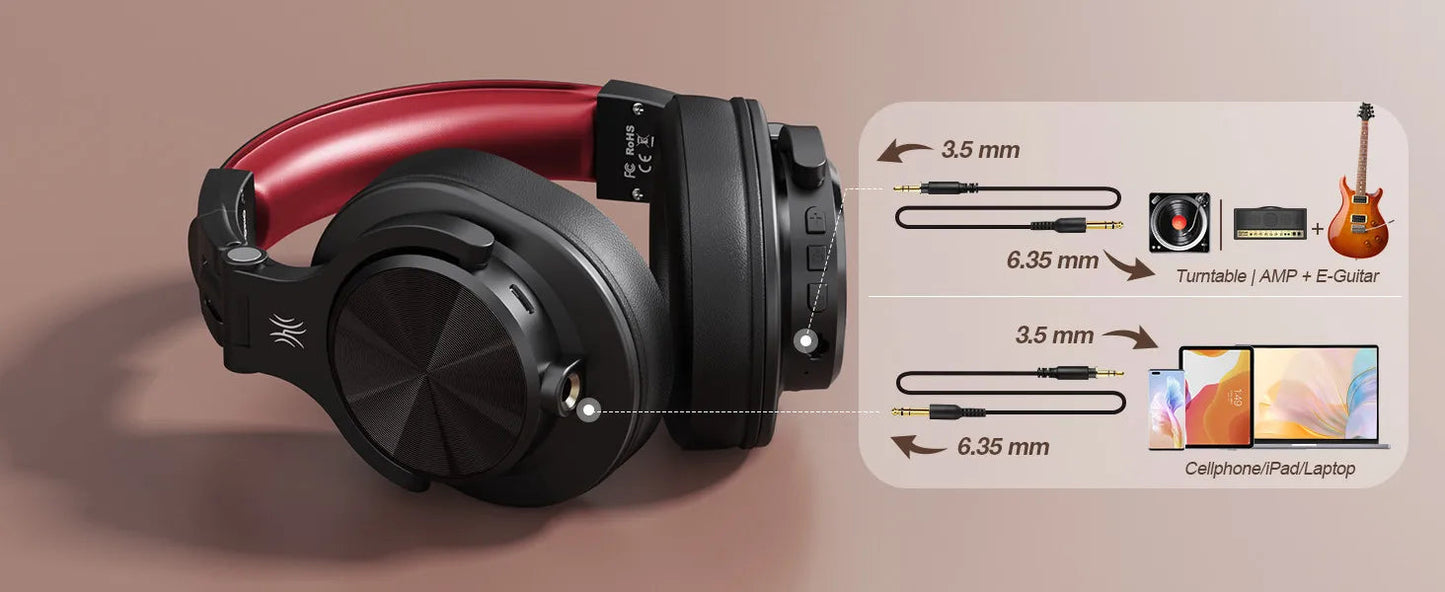 Oneodio Fusion A70 Wireless Bluetooth Headphones Bluetooth 5.2 Headphones Hi-Res Audio Over Ear 72H Playtime Professional Stud RELUX.STORE
