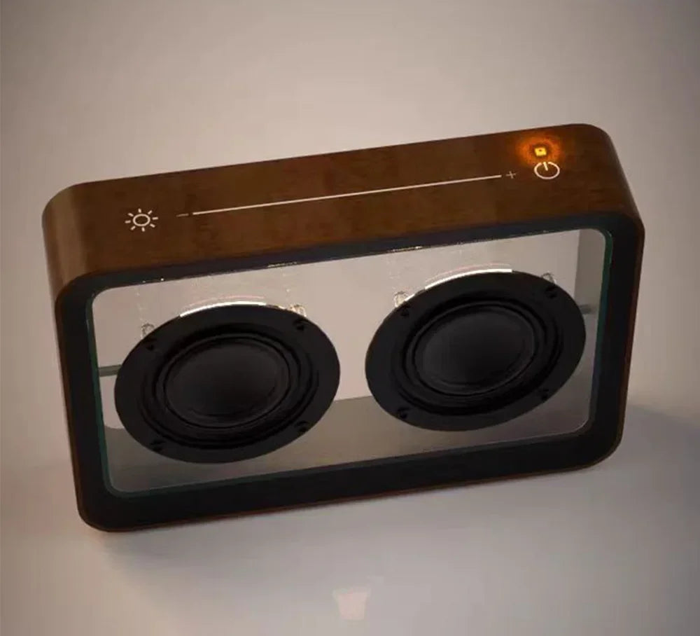 Wireless Bluetooth Speaker with Duel Horn Transparent Comfortable Reading Light Portable Stereo HIFI Sound Quality Music Box
