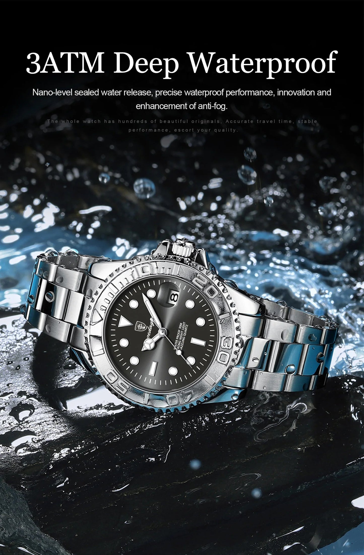 POEDAGAR Luxury Men Watch Business Quartz Man Clock Sports Waterproof Luminous Date Stainless Steel Men's Watches Male Reloj+box RELUX.STORE