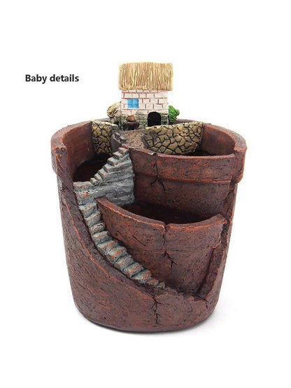 Nordic creative round succulent flower pot Lazy succulent pot succulent plant mini cartoon resin flower pot RELUX.STORE