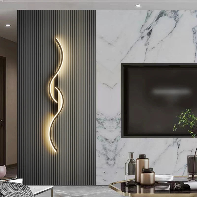 Modern LED Wall Lamp Minimalist Led Light Bedroom Bedside Long Strip Wall Sconces Living Room Sofa Home Indoor Lighting Fixture RELUX.STORE