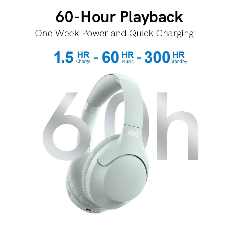 QCY H2 H2 Pro Wireless Headphones Bluetooth 5.3 BASS Mode Hifi Stereo Headset Over the Ear Gaming Earphones Dual Device Connect