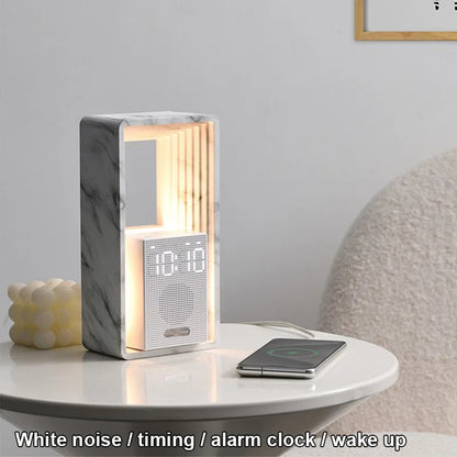 Simulated Sunrise Wake-up Alarm Clock White Noise Sleep Sound System Small Night Light High Aesthetic Bedside Table Lamp