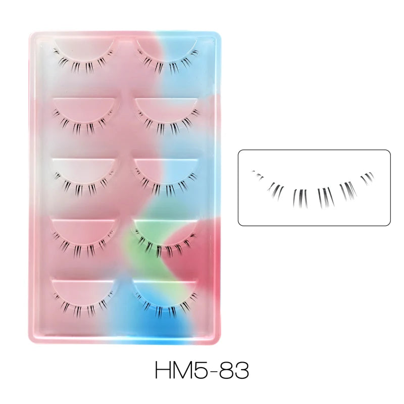 10Pairs Bottom Eyelashes Manga Lower Lashes Clear Band Wispy Small Flame Under Eye Lashes Korean Makeup Cosplay Tools RELUX.STORE