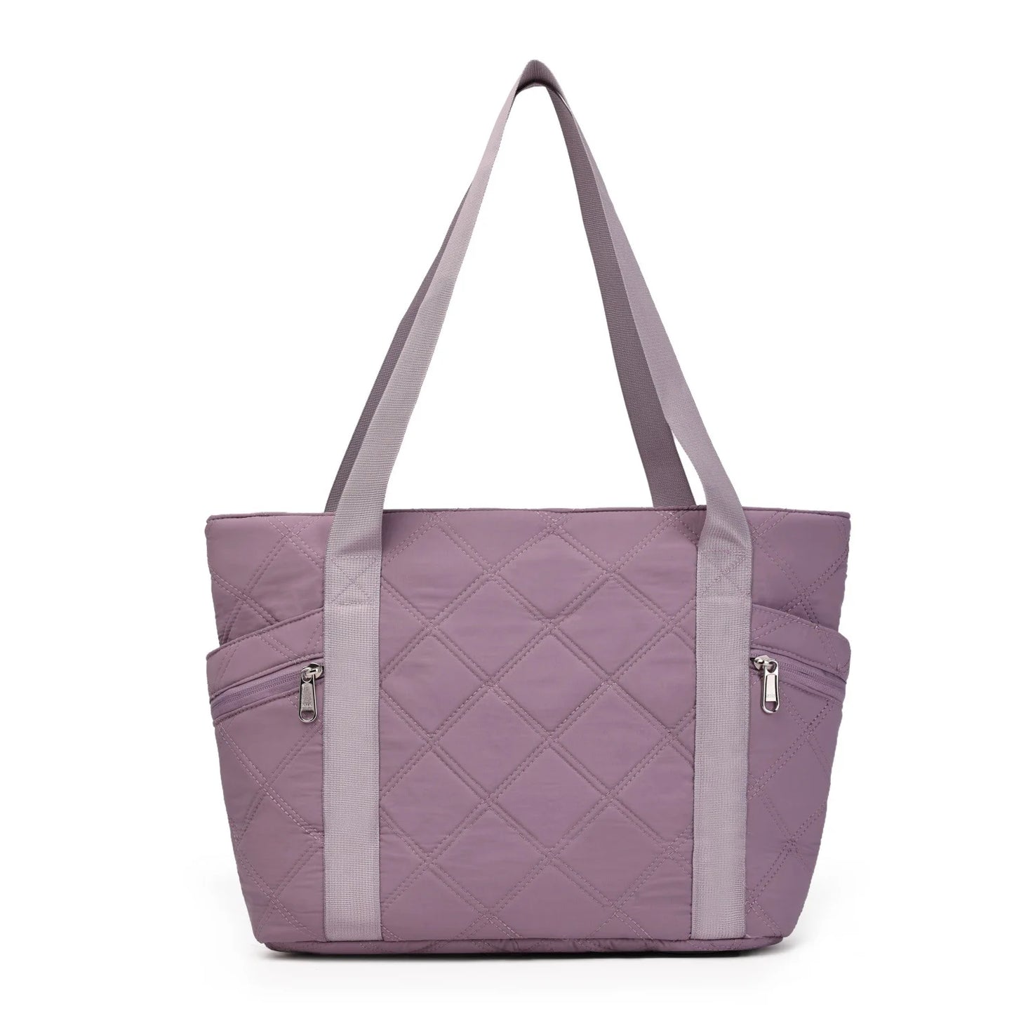 Ladies' Handbag, Cotton Plaid Tote Bag, Quilted and Filled Yoga Fitness Bag, Travel Commuter Shoulder Bag