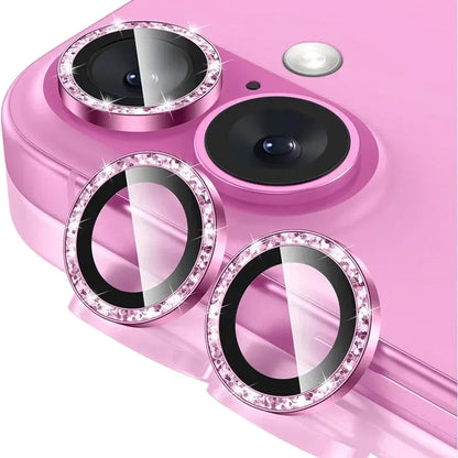 2-3Pcs Pink Glitter Bling Metal Tempered Glass Camera Lens Protector For IPhone 17 16 15 14 13 Pro Max Plus Full Cover Accessory RELUX.STORE