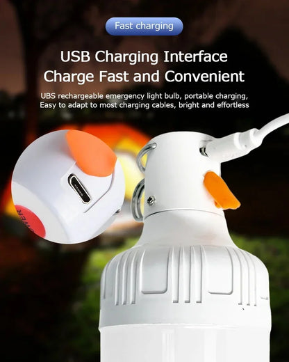 Portable Rechargeable LED Street Camping Light with Hook Dimmable Tent Lantern USB Charging Emergency Multifunctional LED Lamp