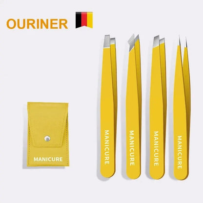 Eyebrow Tweezer Colorful Hair Beauty Fine Hairs Puller Stainless Steel Slanted Eye Brow Clips Removal Makeup Tools RELUX.STORE