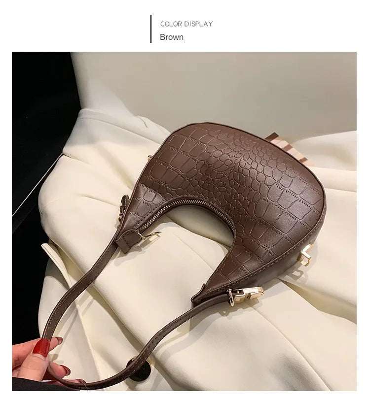 Fashion Luxury Design PU Leather Shoulder Bag Women Small Clutch Handbag Purse Female Underarm Bag Travel Totes shoulder bag RELUX.STORE