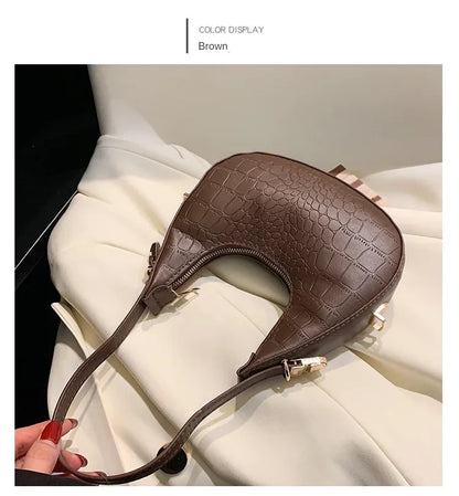 Fashion Luxury Design PU Leather Shoulder Bag Women Small Clutch Handbag Purse Female Underarm Bag Travel Totes shoulder bag RELUX.STORE