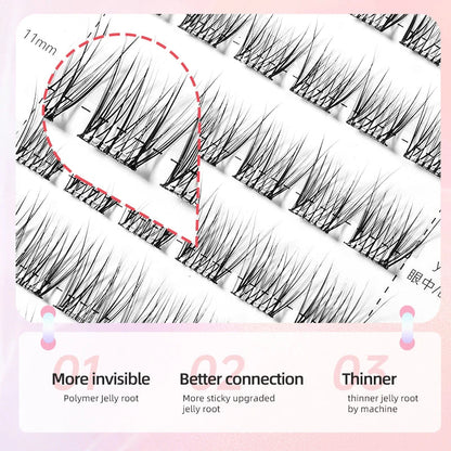 Yelix Self-adhesive Glue Free False Eyelashes Reusable DIY Segmented DIY Lashes Clusters No Glue Needed Natural Soft Lashes RELUX.STORE