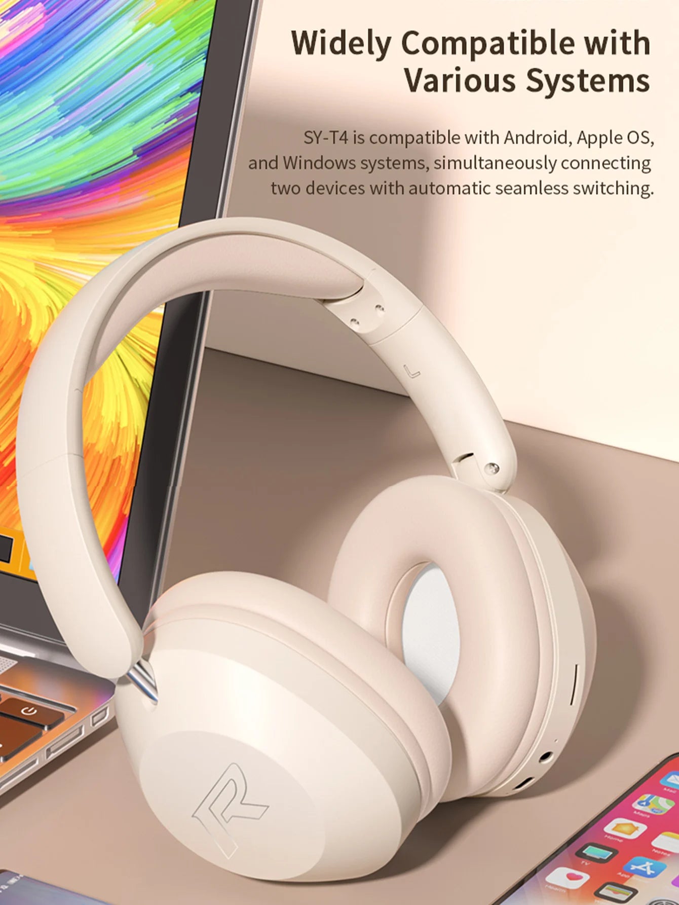 Over-ear Bluetooth headphones, high-quality wireless calls, long-life sports, gaming and music listening Bluetooth headphones
