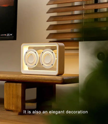 Wireless Bluetooth Speaker with Duel Horn Transparent Comfortable Reading Light Portable Stereo HIFI Sound Quality Music Box