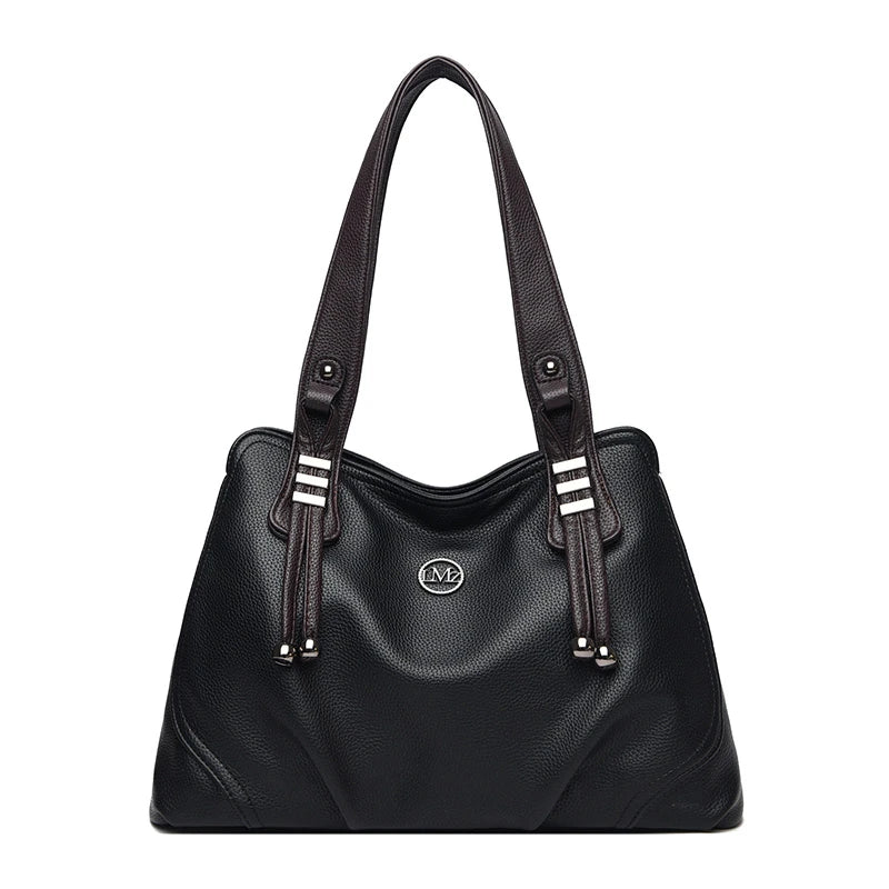High Quality Soft Leather Handbags for Women Vintage Shoulder Tote Bag Luxury Designer Ladies Large Capacity Top-Handle Bags Sac RELUX.STORE