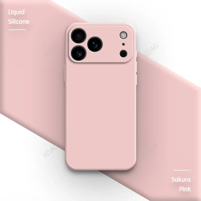 Liquid Silicone Original Phone Case for iPhone 17 Pro Max Air 17Pro 17Max 5G Straight Edge Lens Protection Soft Basic Back Cover RELUX.STORE
