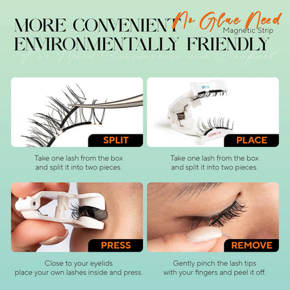 VYRILA Soft Magnetic Eyelashes No Glue Needed Reusable Natural Look 3D Lashes Easy Apply Soft Magnetic Lashes Kit for Eye Makeup RELUX.STORE
