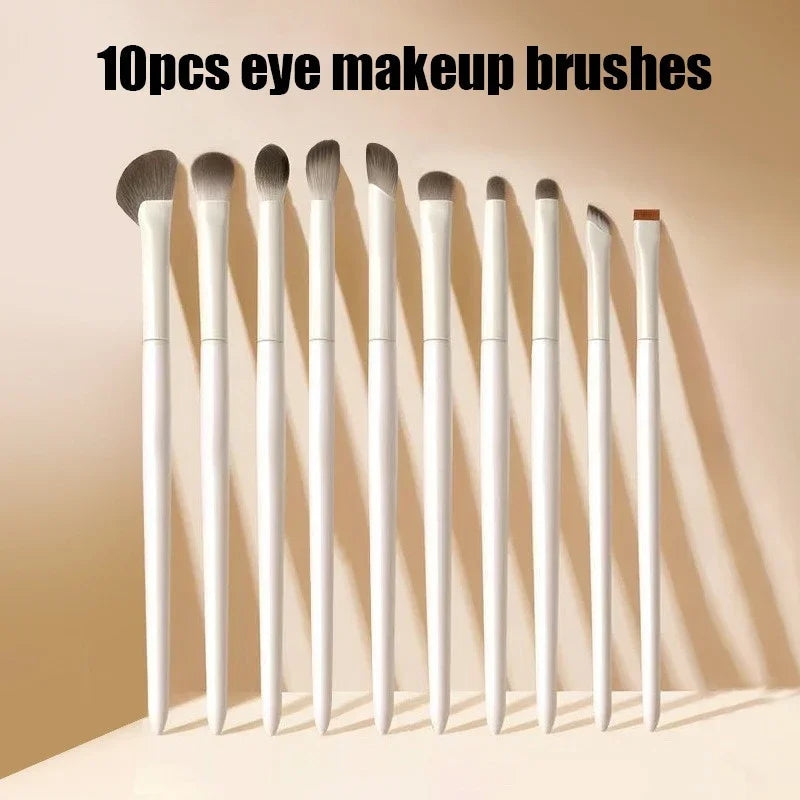 5/6/8/10pcs Natural Eye Makeup Brushes Set Detail Eyeshadow Brush Makeup Brush White Ultra Soft Eyeshadow Eyeliner Makeup Tool RELUX.STORE