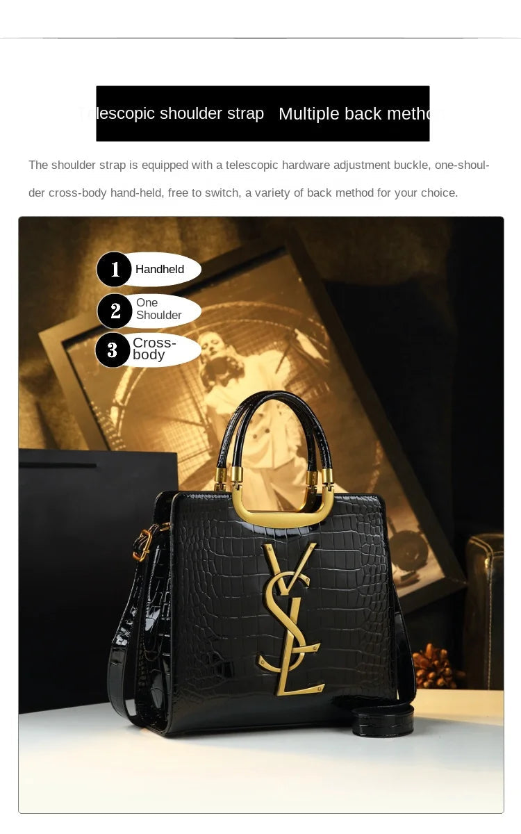 High-grade light luxury handbag 2024 new autumn and winter fashion Tote bag women's crocodile print single shoulder crossbodybag RELUX.STORE