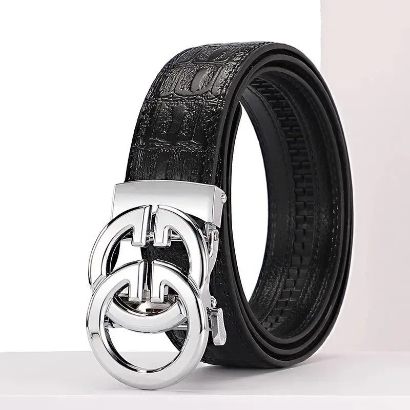 High Quality Genuine Leather Belt For Men's Luxury Automatic Metal Alloy Buckle Men's Waist Belt RELUX.STORE