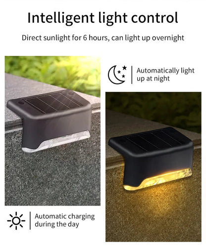 1-8 Pack Led Solar Step Lights Outdoor Fence Garden Lamp for Stairs Yard Patio Pathway Deck 3 Colors Waterproof RGB Sunlight RELUX.STORE