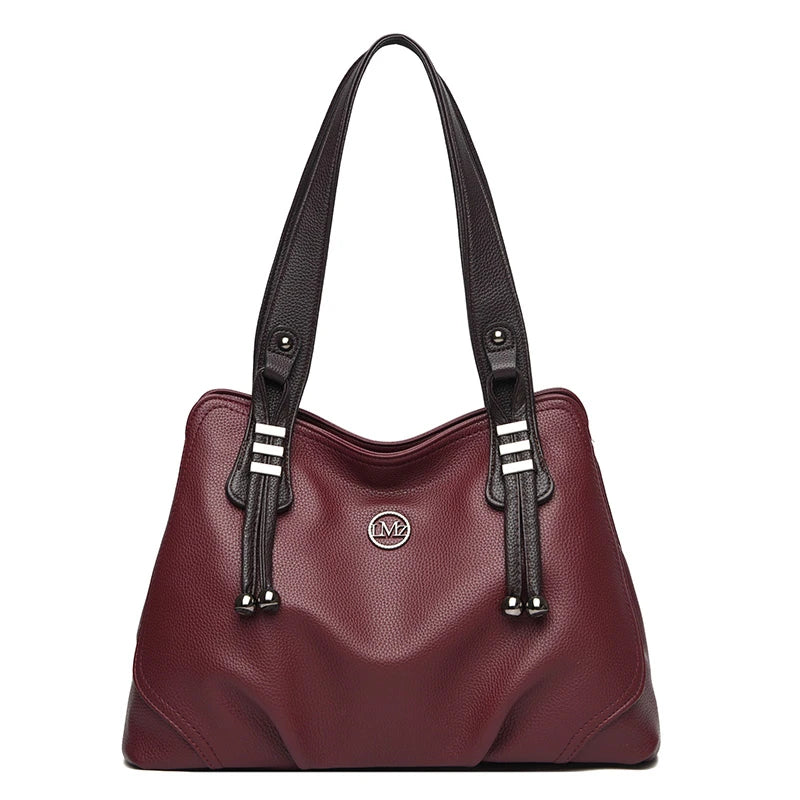 High Quality Soft Leather Handbags for Women Vintage Shoulder Tote Bag Luxury Designer Ladies Large Capacity Top-Handle Bags Sac RELUX.STORE