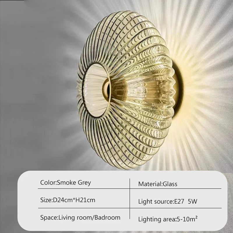 Glass Wall Lamp Glass Wall Sconce For Corridor Background Bedroom Living Room Bedside Ambiance Wall Light Indoor Home Decor RELUX.STORE