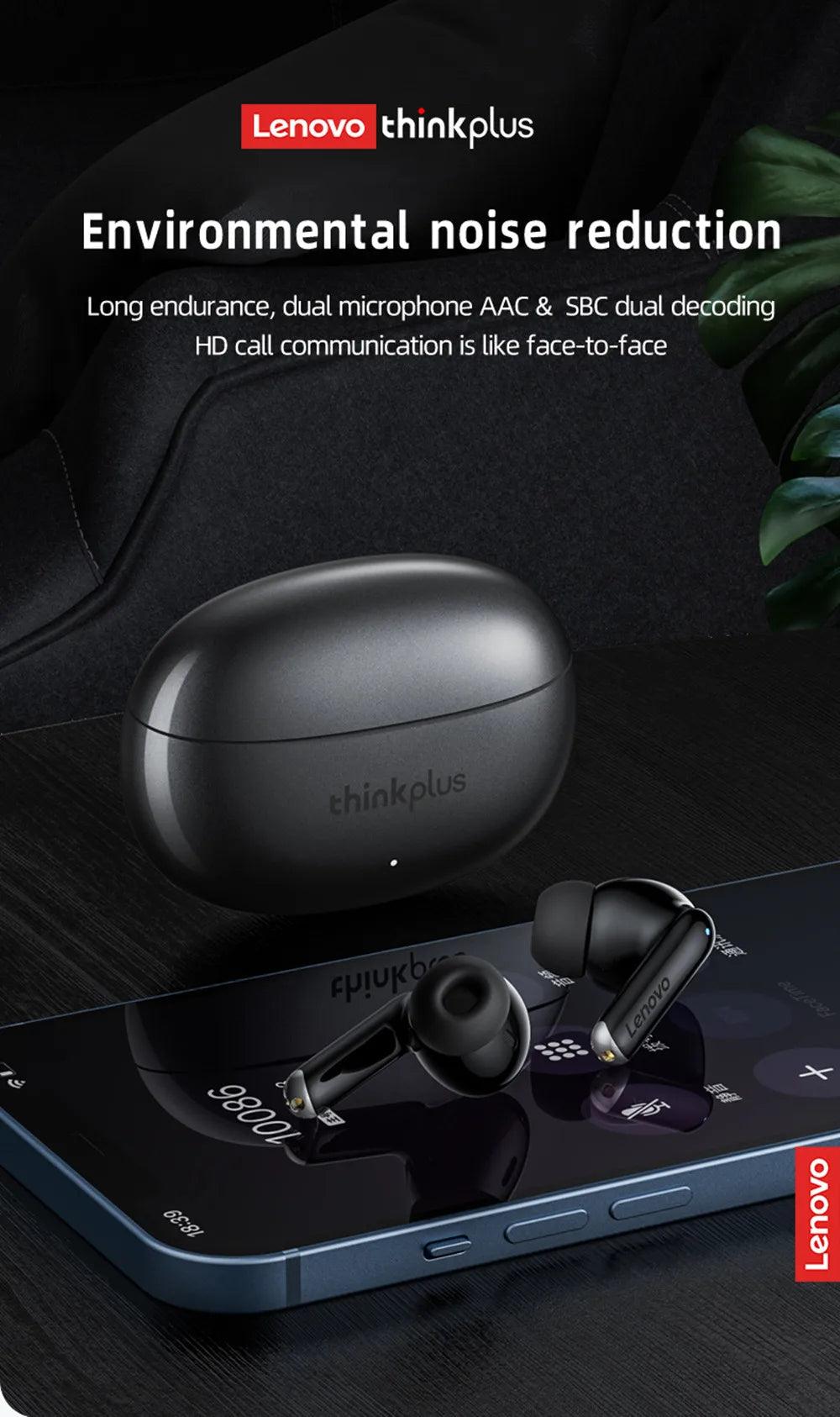 Original Lenovo XT88 TWS Wireless Earphones Bluetooth 5.3 Dual MIC Stereo Noise Reduction Bass HIFI Touch Control Earbuds RELUX.STORE