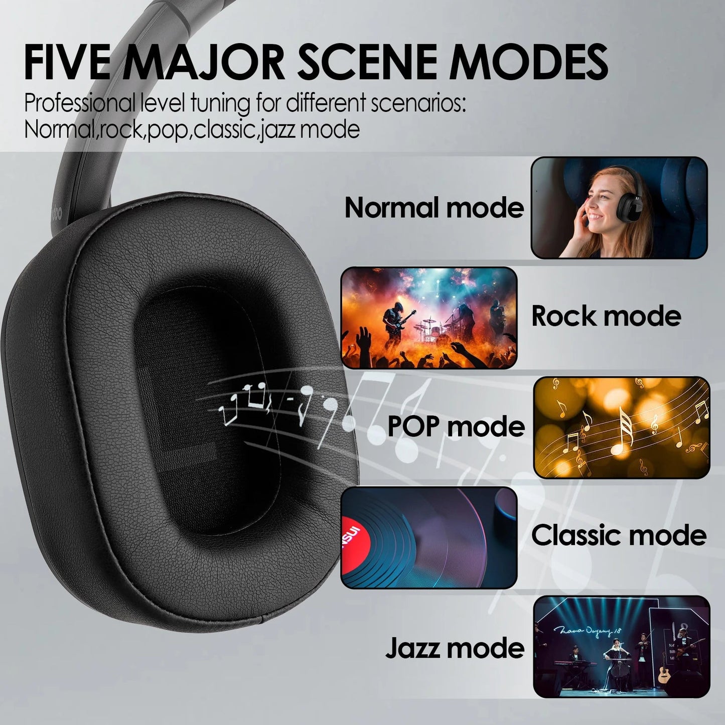 Siindoo JH-ANC930Plus Active Noise Cancelling Headphones, Hybrid Wireless Headphone With Multi Magnetic Touch Control LED Screen RELUX.STORE